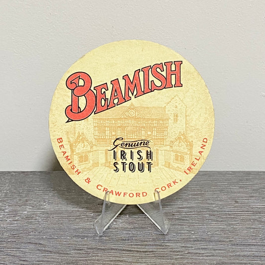Vintage Beamish Genuine Irish Stout Beer Mat Collectible Irish Retro Pub Coaster