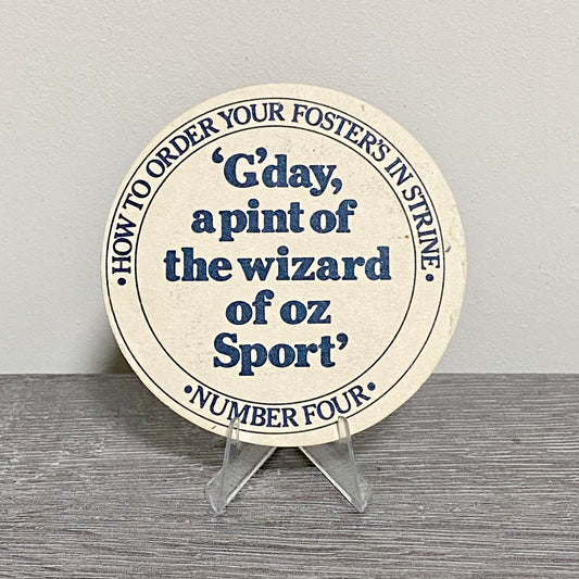 Vintage Foster’s Draught Number Four How To Order Beer Mat Collectible Coaster