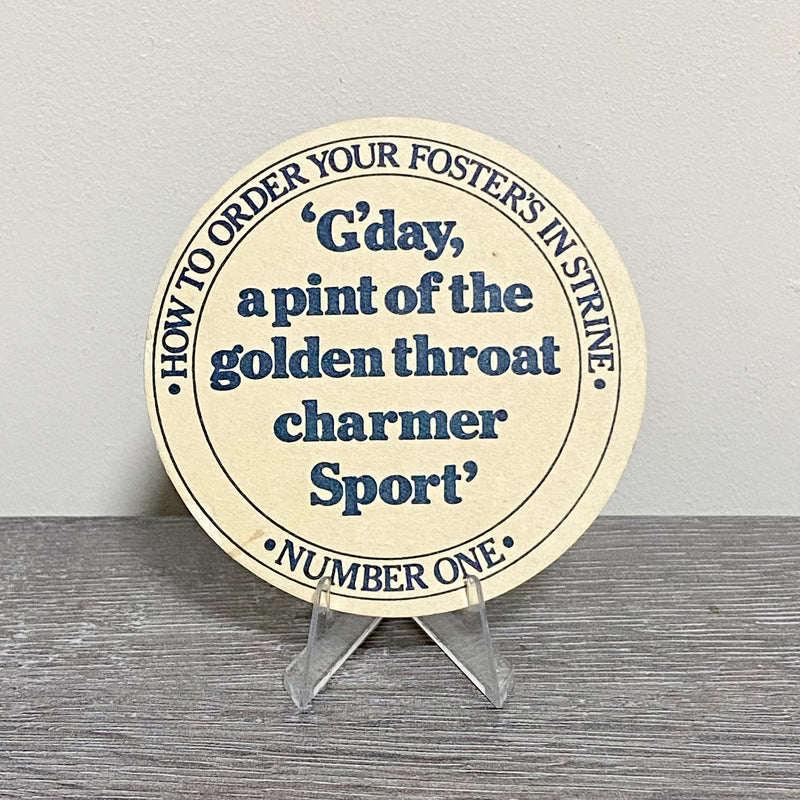 Vintage Foster’s Draught Number One How To Order Beer Mat Collectible Coaster