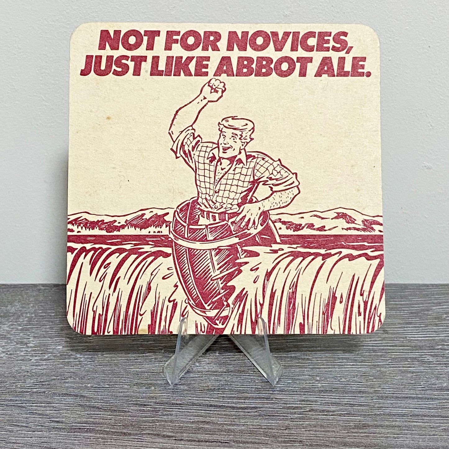 Vintage Not For Novices Just Like Abbot Ale Beer Mat Collectible Retro Coaster