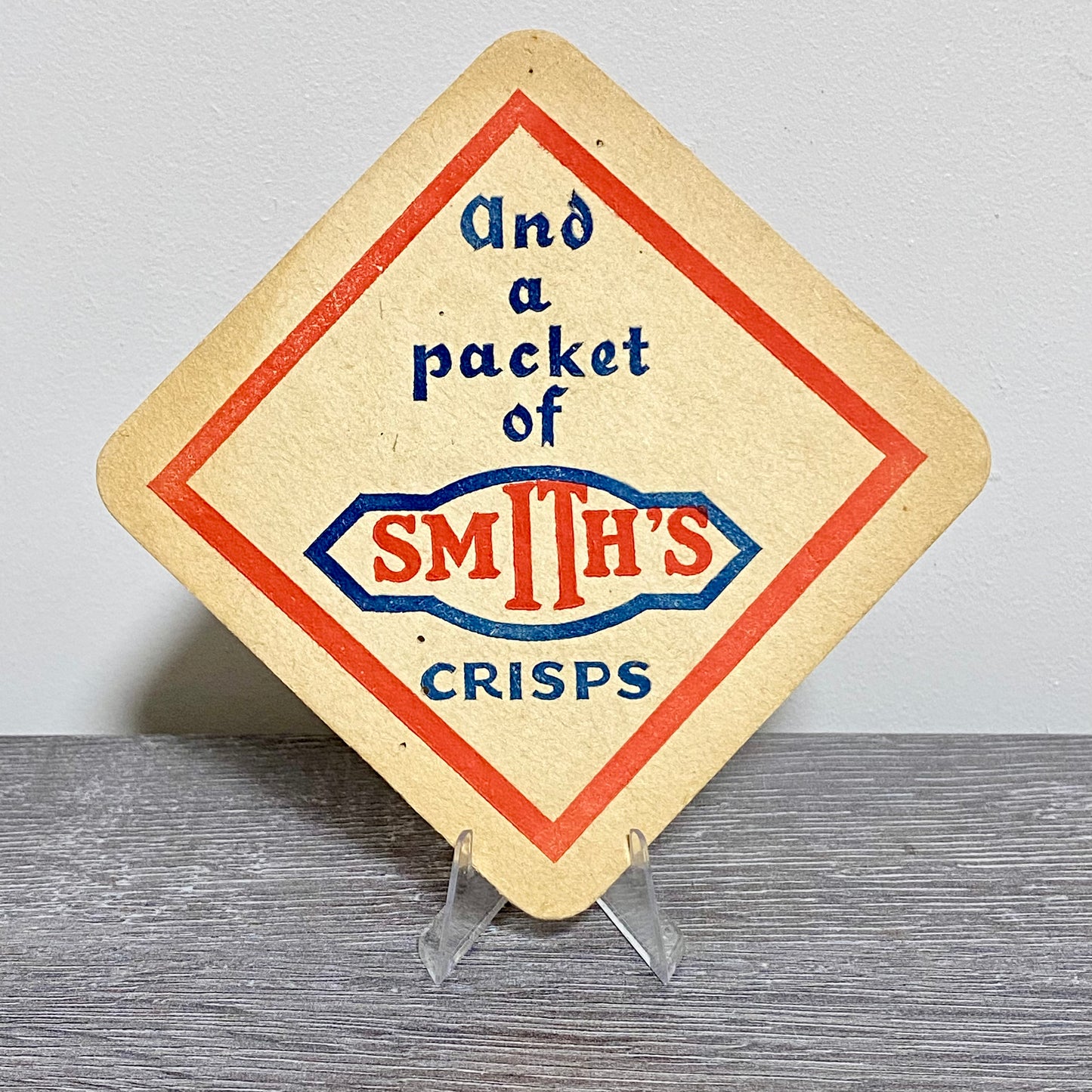 Vintage Smith's Potato Crisps Promotional Beer Mat Collectible Pub Coaster Rare