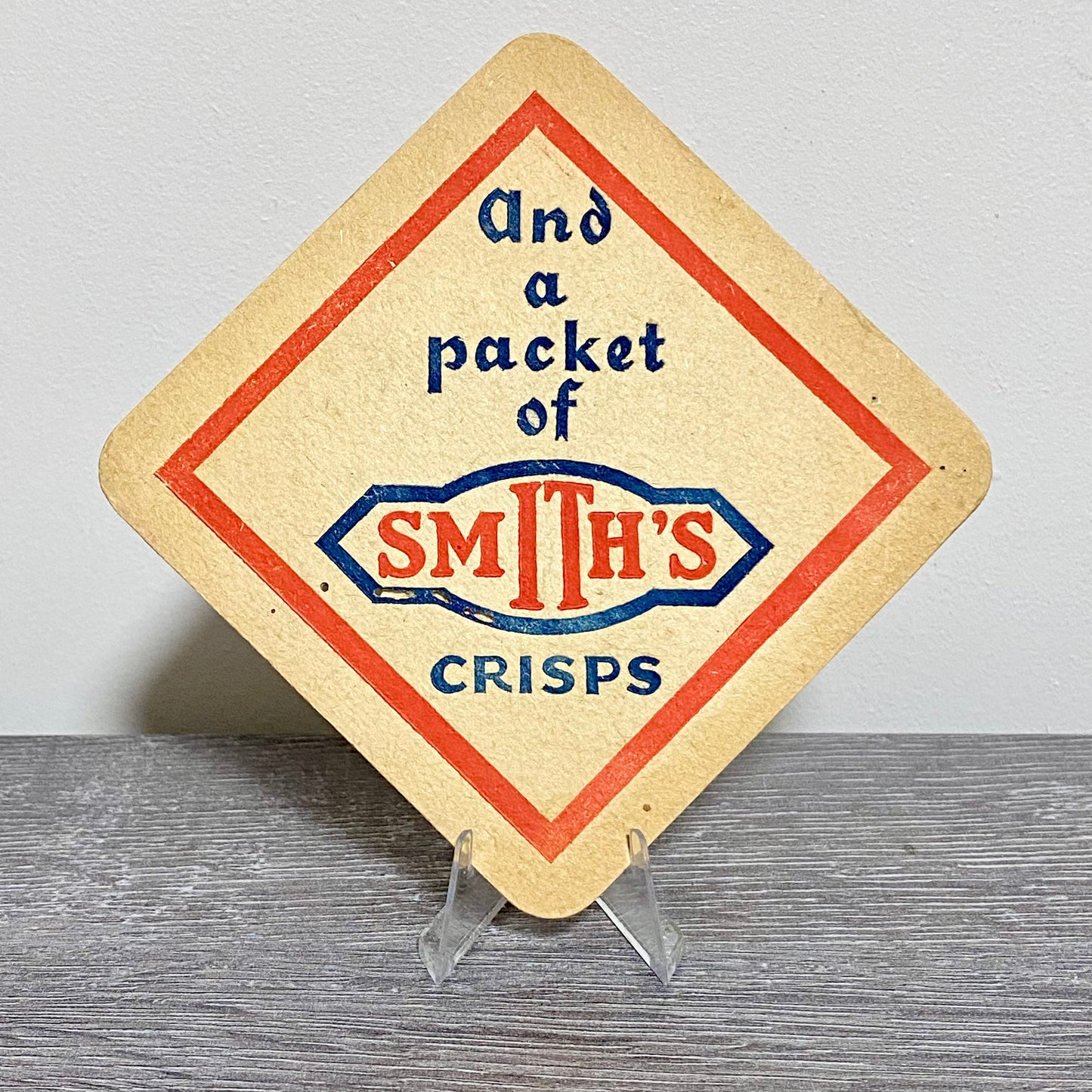 Vintage Smith's Potato Crisps Promotional Beer Mat Collectible Pub Coaster Rare
