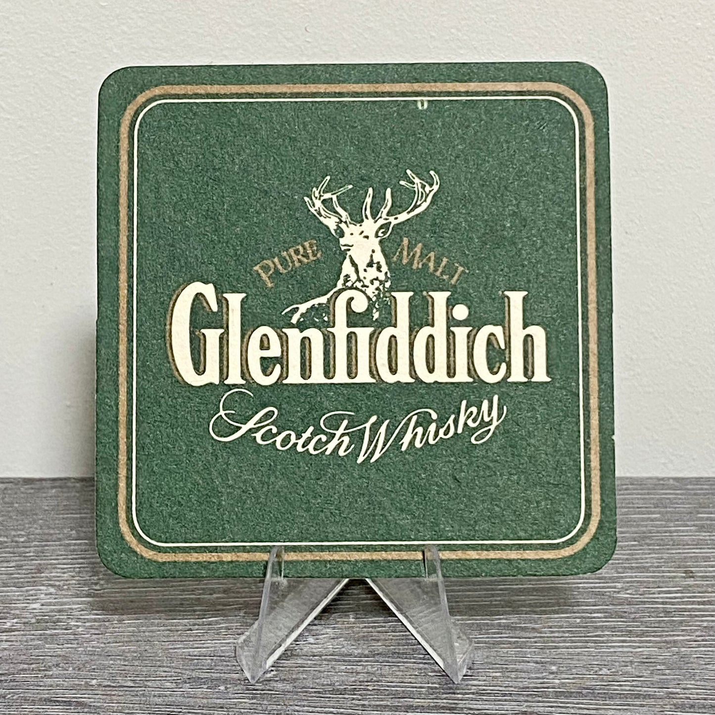 Vintage Glenfiddich Scotch Whisky Story 4 Pub Beer Mat Collectible 1980s Coaster