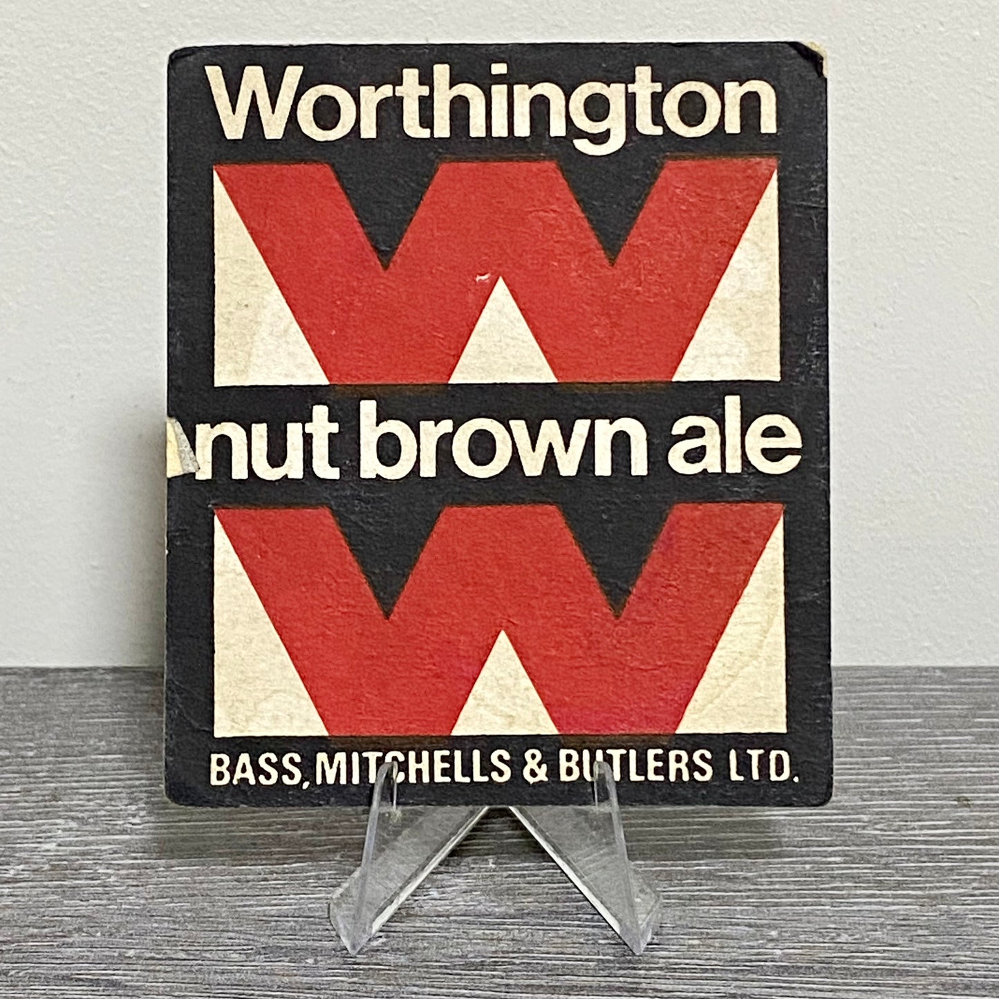 Vintage Worthington Nut Brown Light Ale Beer Mat Collectible Retro Pub Coaster