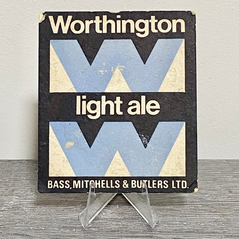 Vintage Worthington Nut Brown Light Ale Beer Mat Collectible Retro Pub Coaster