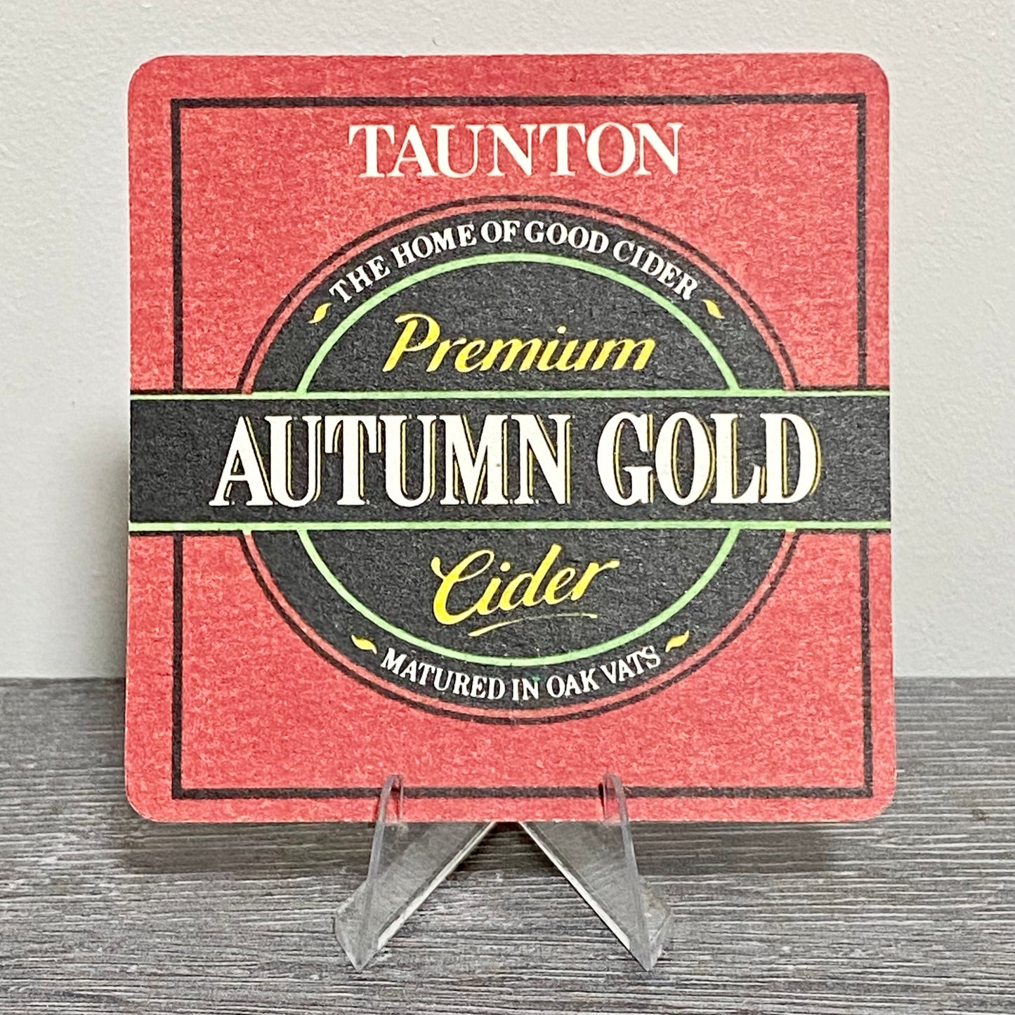 Vintage Taunton Autumn Gold Premium Cider Beer Mat Collectible Retro Pub Coaster