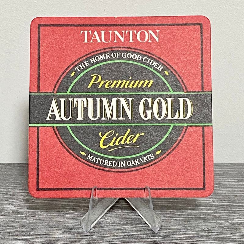 Vintage Taunton Autumn Gold Premium Cider Beer Mat Collectible Retro Pub Coaster