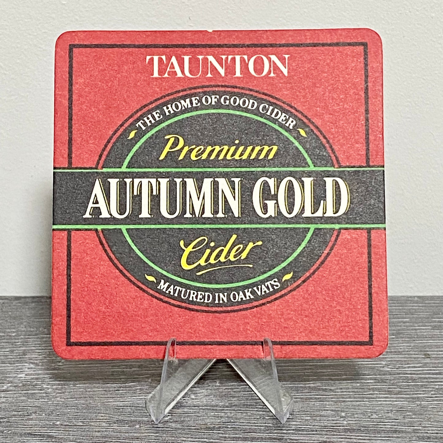 Vintage Taunton Autumn Gold Premium Cider Beer Mat Collectible Retro Pub Coaster