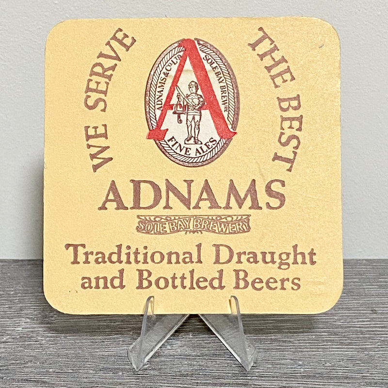 Vintage Adnams We Serve The Best Traditional Draught Beer Mat Pub Retro Coaster