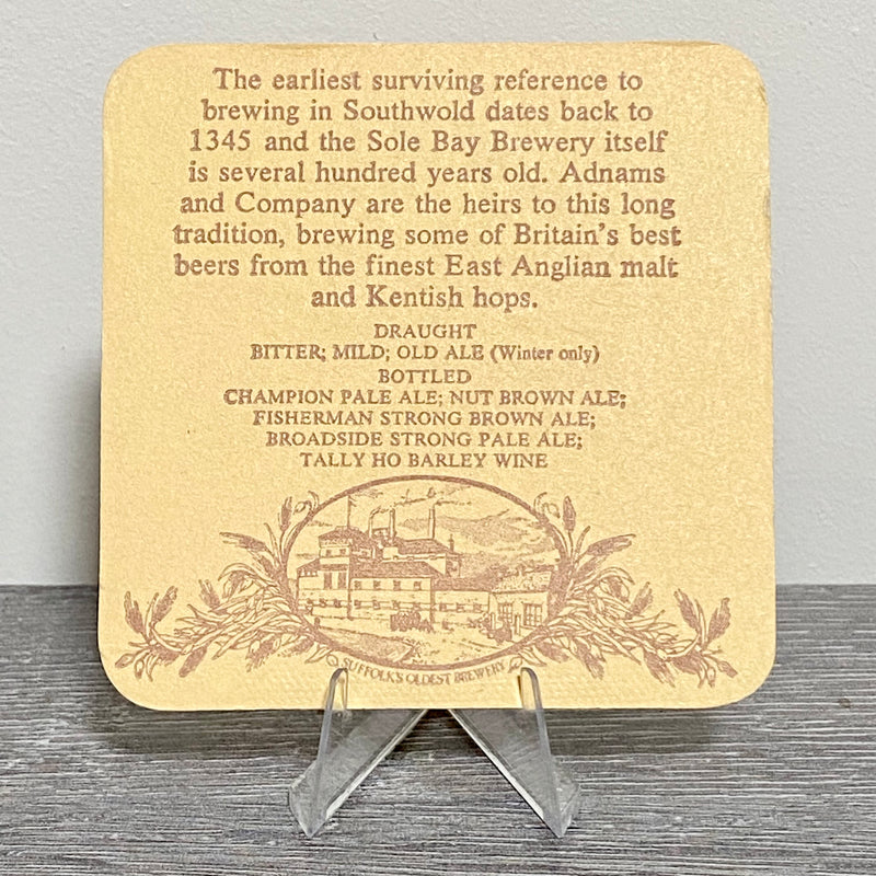 Vintage Adnams We Serve The Best Traditional Draught Beer Mat Pub Retro Coaster