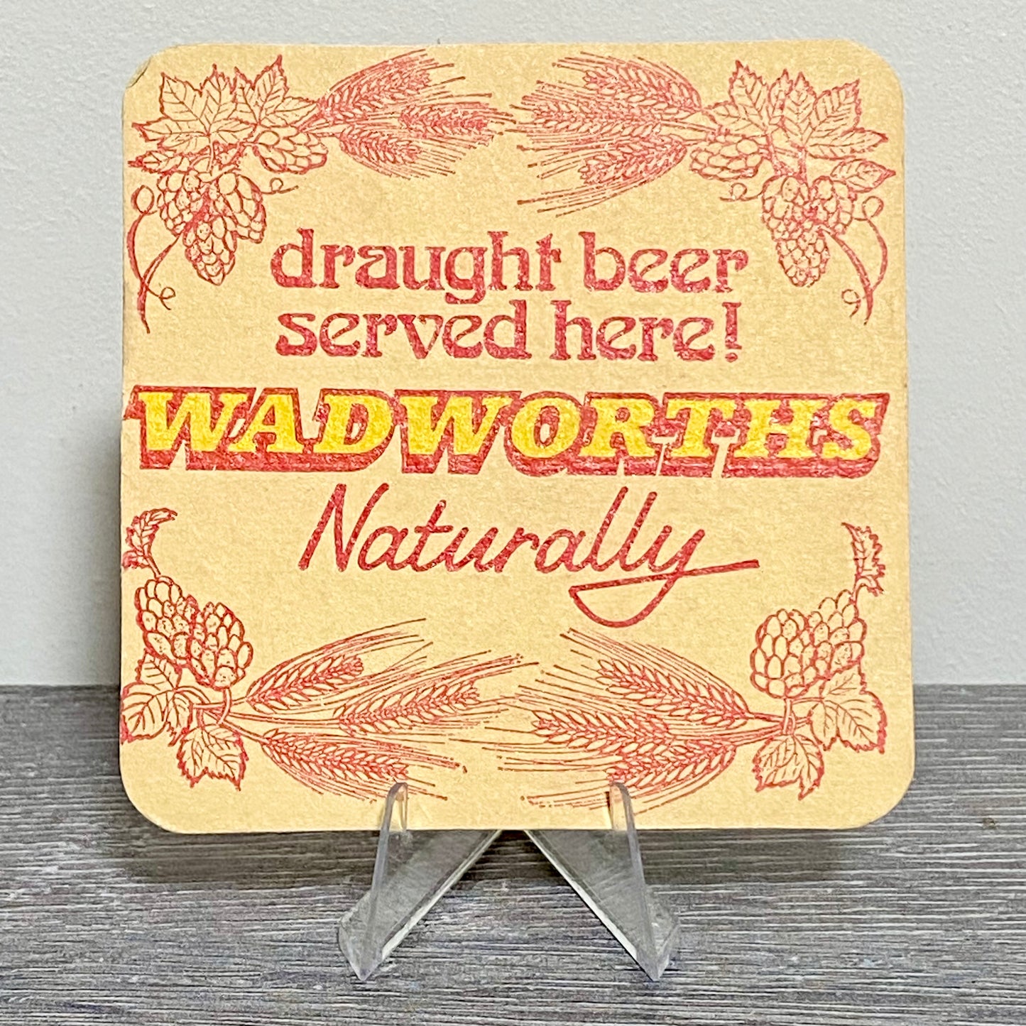 Vintage Wadworths Draught Served Here Brewery Beer Mat Pub Collectible Coaster