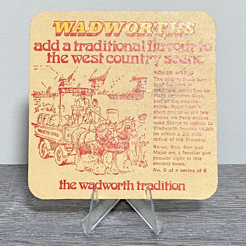 Vintage Wadworths Draught Served Here Brewery Beer Mat Pub Collectible Coaster