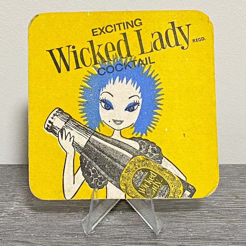 Vintage Exciting Wicked Lady Cocktail Beer Mat Collectible Retro Bar Pub Coaster