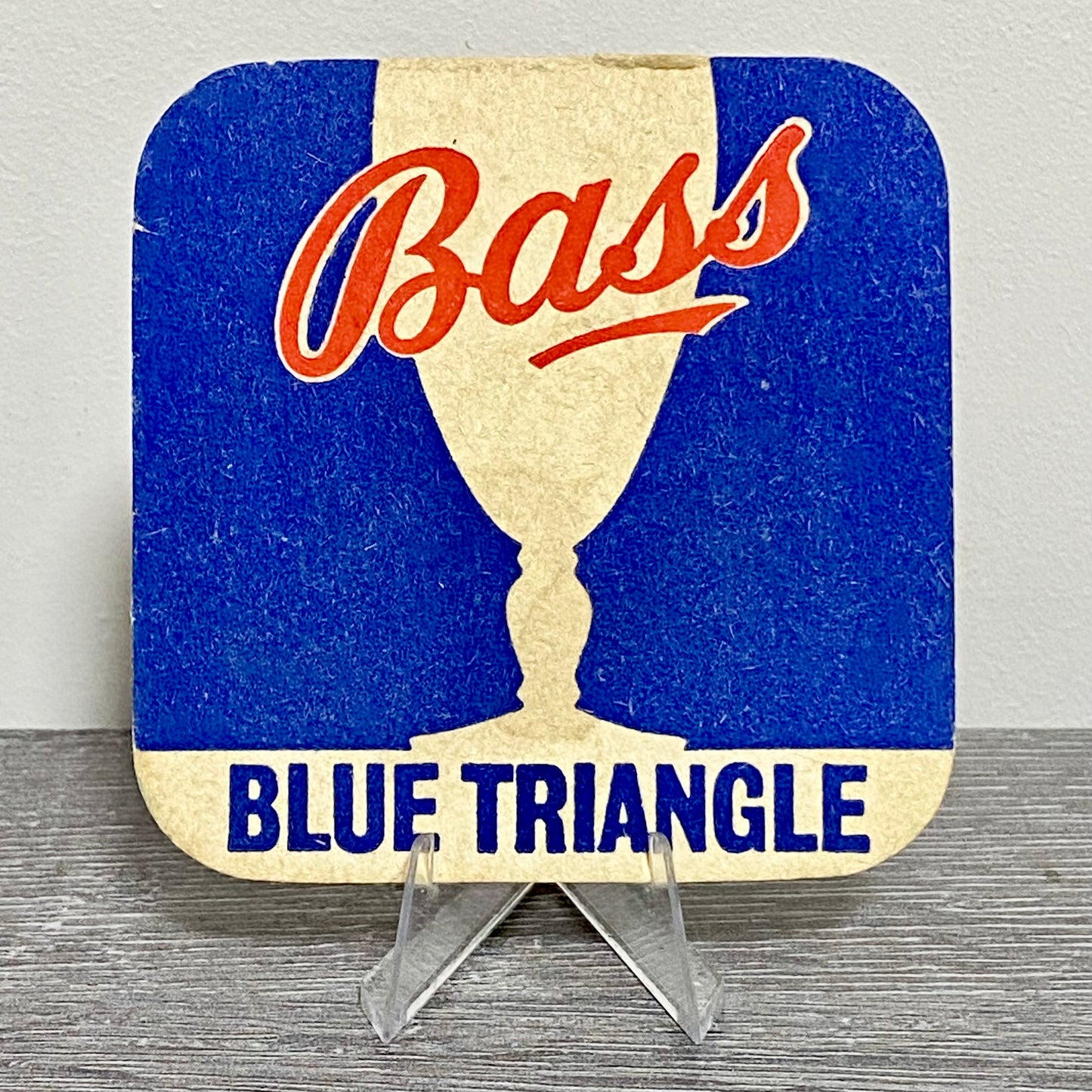 Vintage Bass Blue Triangle Brewery Beer Mat Collectible Retro Bar Pub Coaster