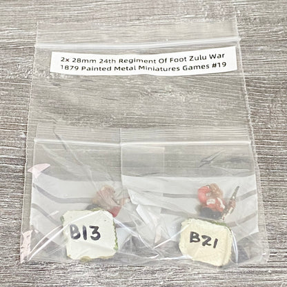 2x 28mm 24th Regiment Of Foot Zulu War 1879 Painted Metal Miniatures Games #19