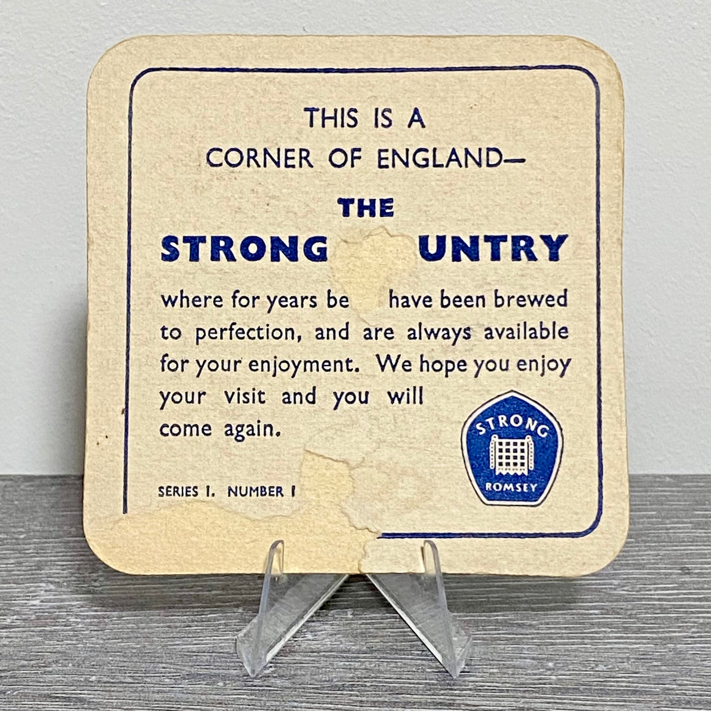 Vintage Series 1 Number 1 The Strong Country Beer Mat Collectible Retro Coaster