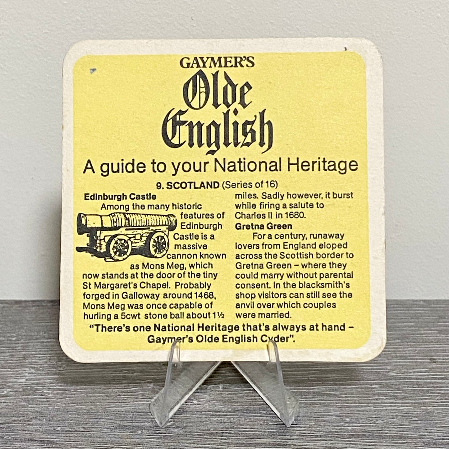 Vintage Gaymer’s Olde English No.9 Series 16 Scotland Beer Mat Retro Pub Coaster