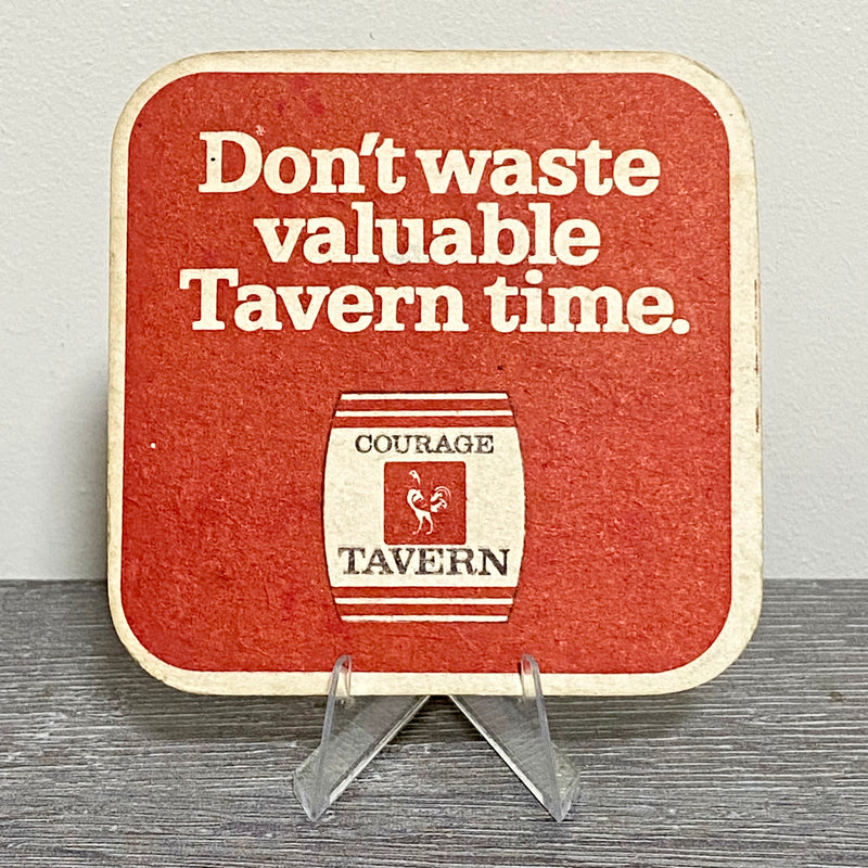 Vintage Courage Tavern Quick Jump Beer Mat Collectible Retro 1970s Pub Coaster