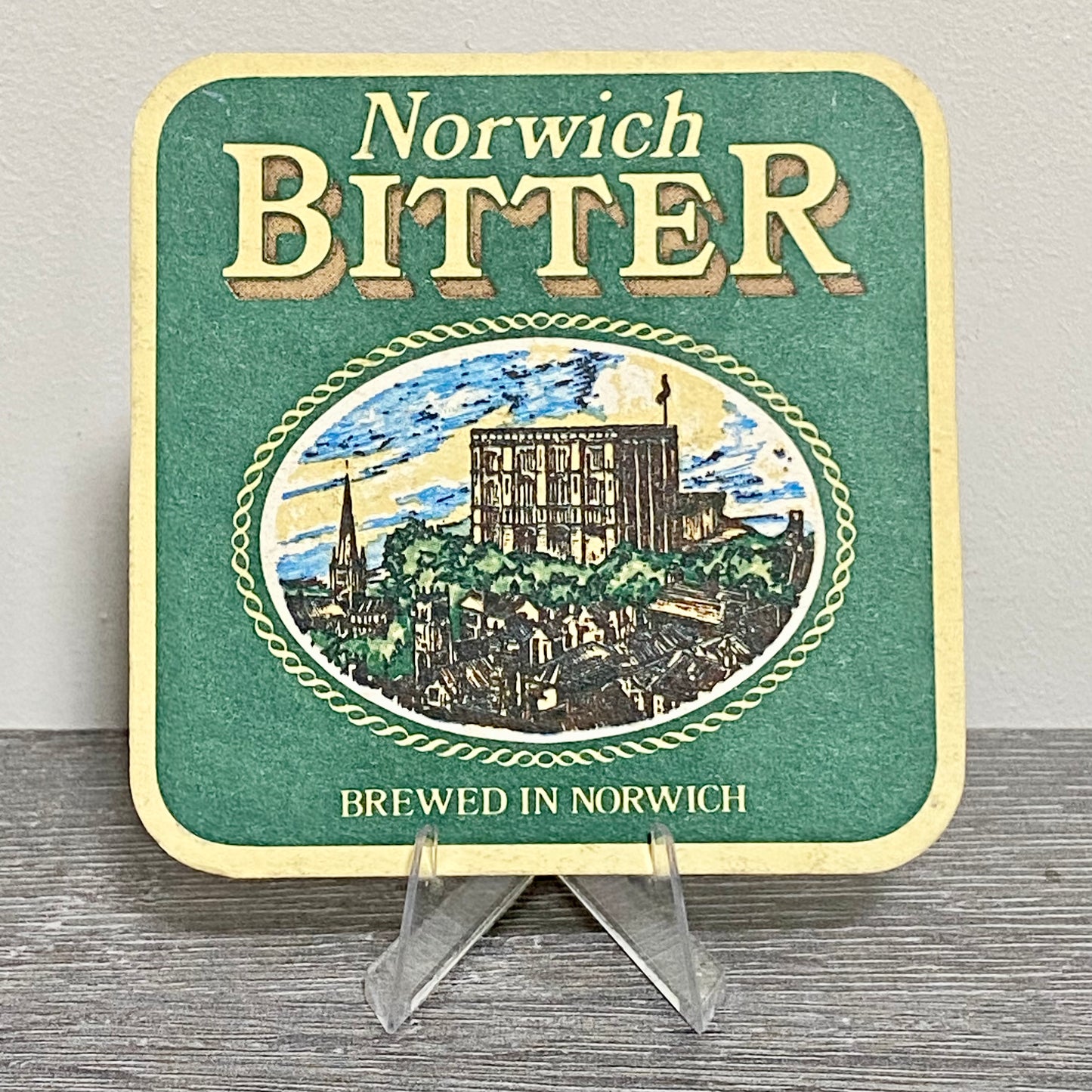 Vintage Norwich Bitter Brewery Beer Mat Collectible Retro Breweriana Pub Coaster