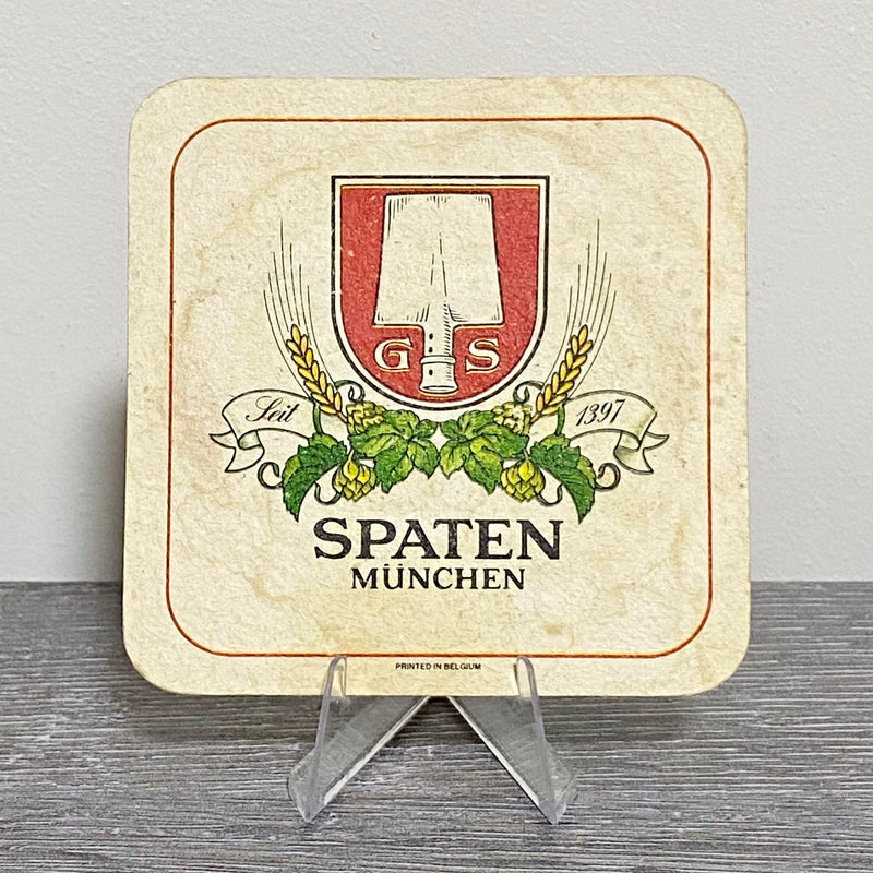 Vintage Spaten München Belgium Beer Mat Collectible Breweriana 1970s Pub Coaster