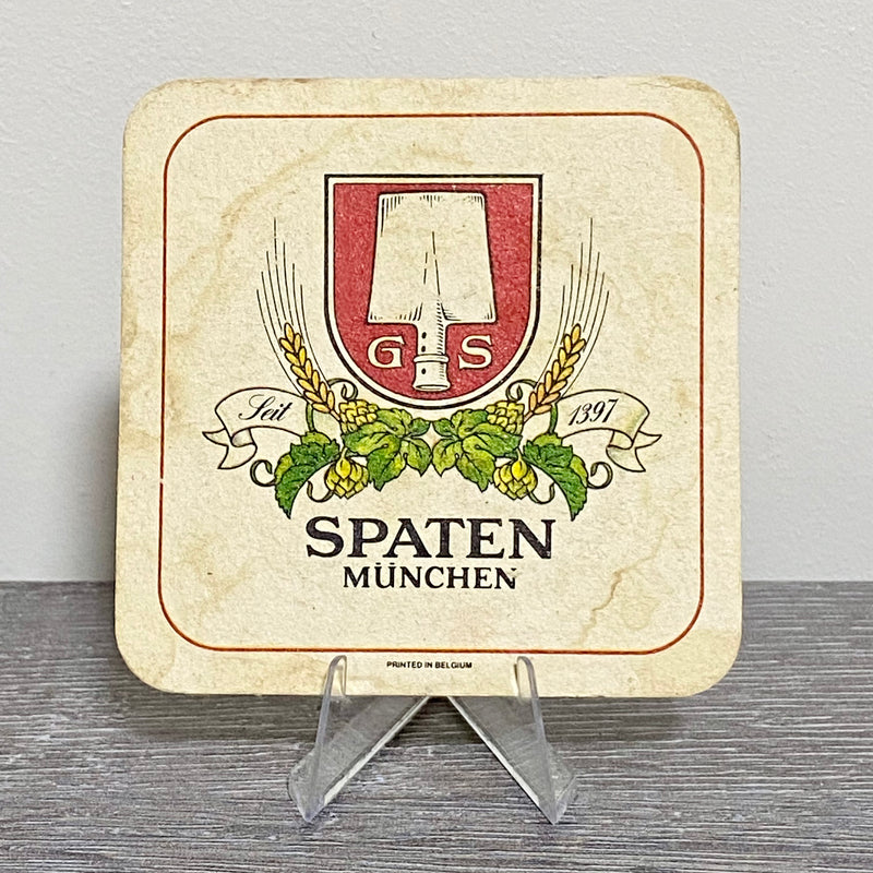 Vintage Spaten München Belgium Beer Mat Collectible Breweriana 1970s Pub Coaster