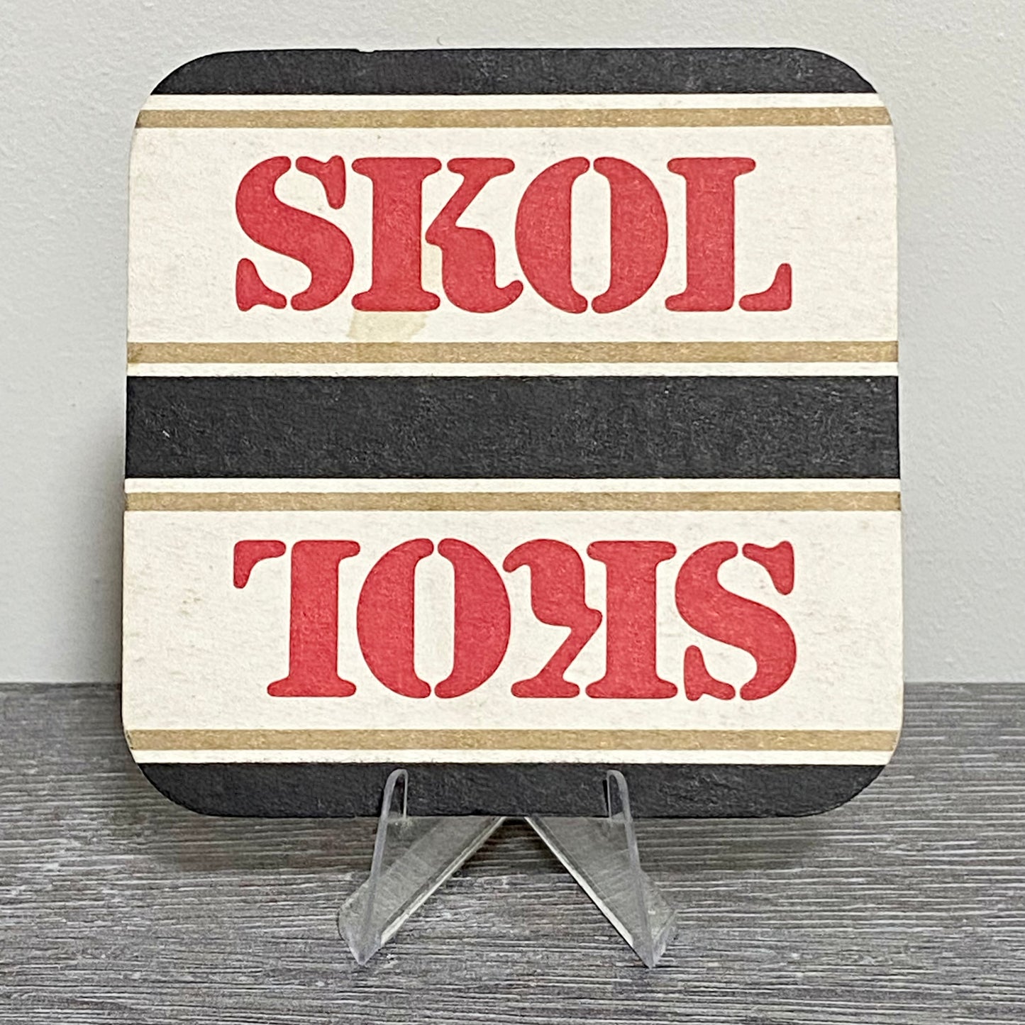 Vintage SKOL Lager Beer Mat Collectible Breweriana 1970s Retro Bar Pub Coaster