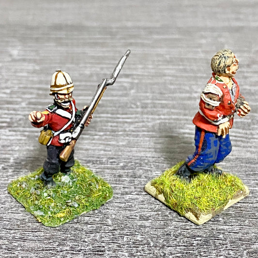 2x 28mm 24th Regiment Of Foot Zulu War 1879 Painted Metal Miniatures Games #24