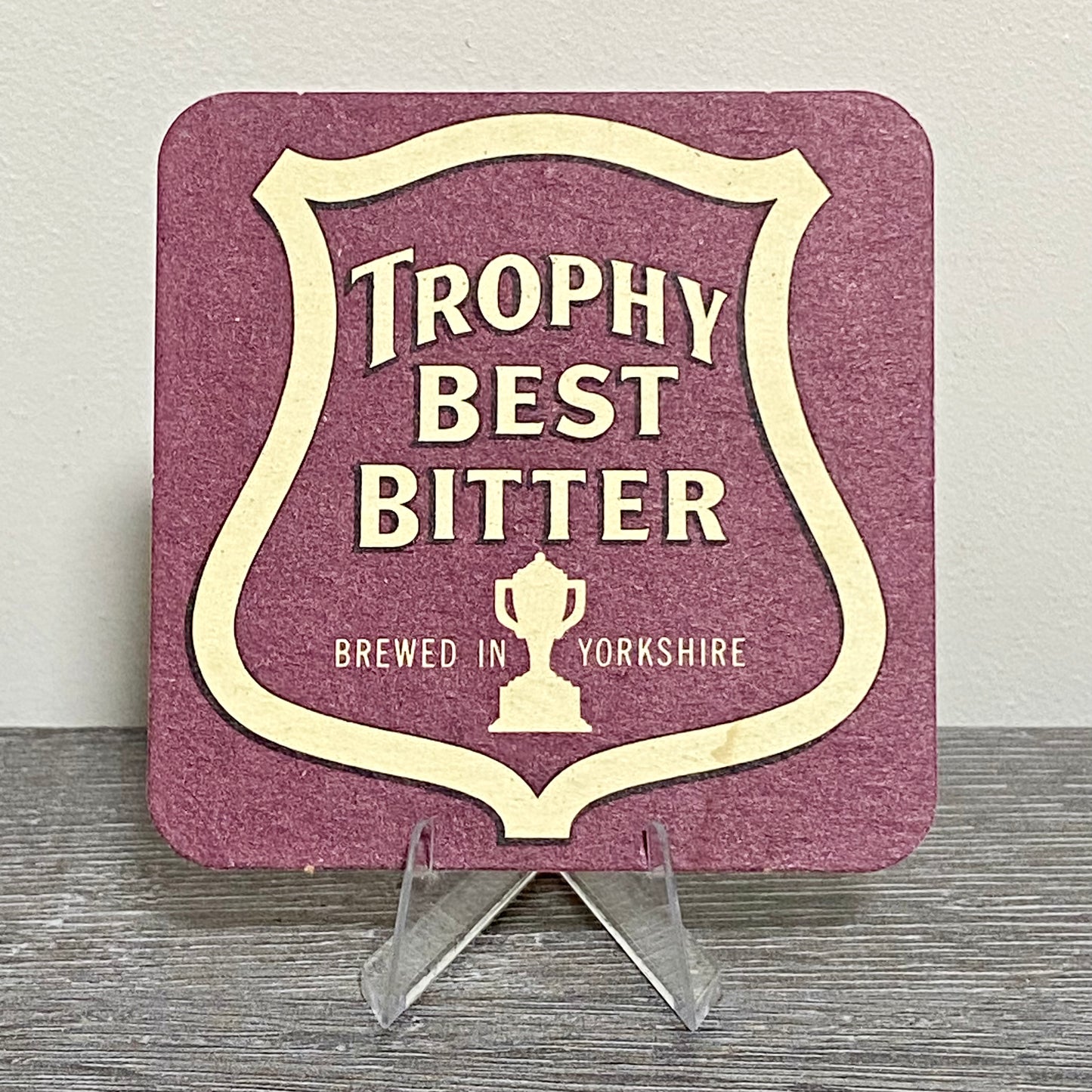 Vintage Whitbread Trophy Best Bitter Beer Mat Collectible Yorkshire Pub Coaster