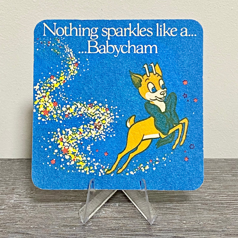 Vintage Nothing Sparkles Like A Babycham Beer Mat Collectible Retro Pub Coaster