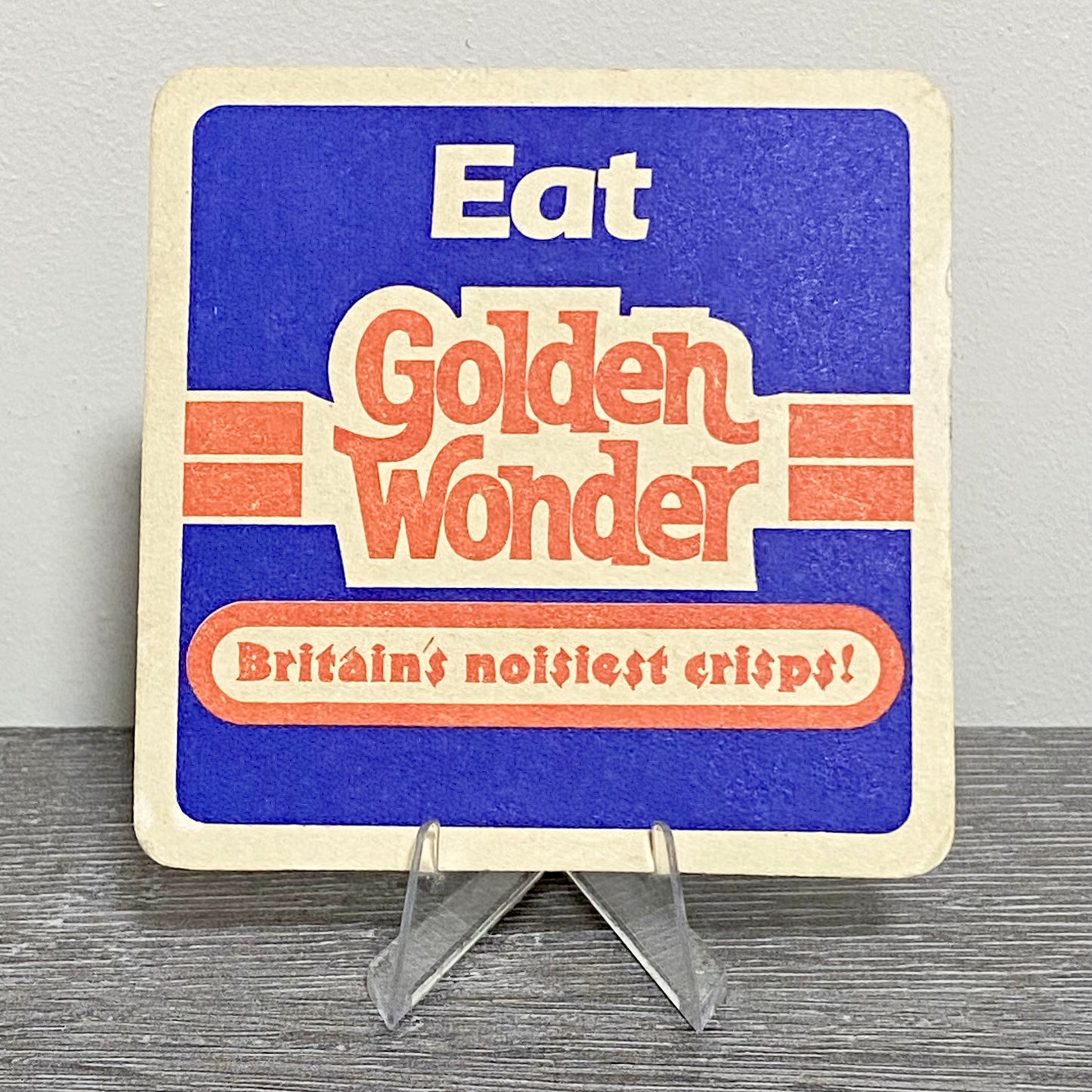 Vintage Golden Wonder Promotional Crisps Beer Mat Collectible 1970s Pub Coaster