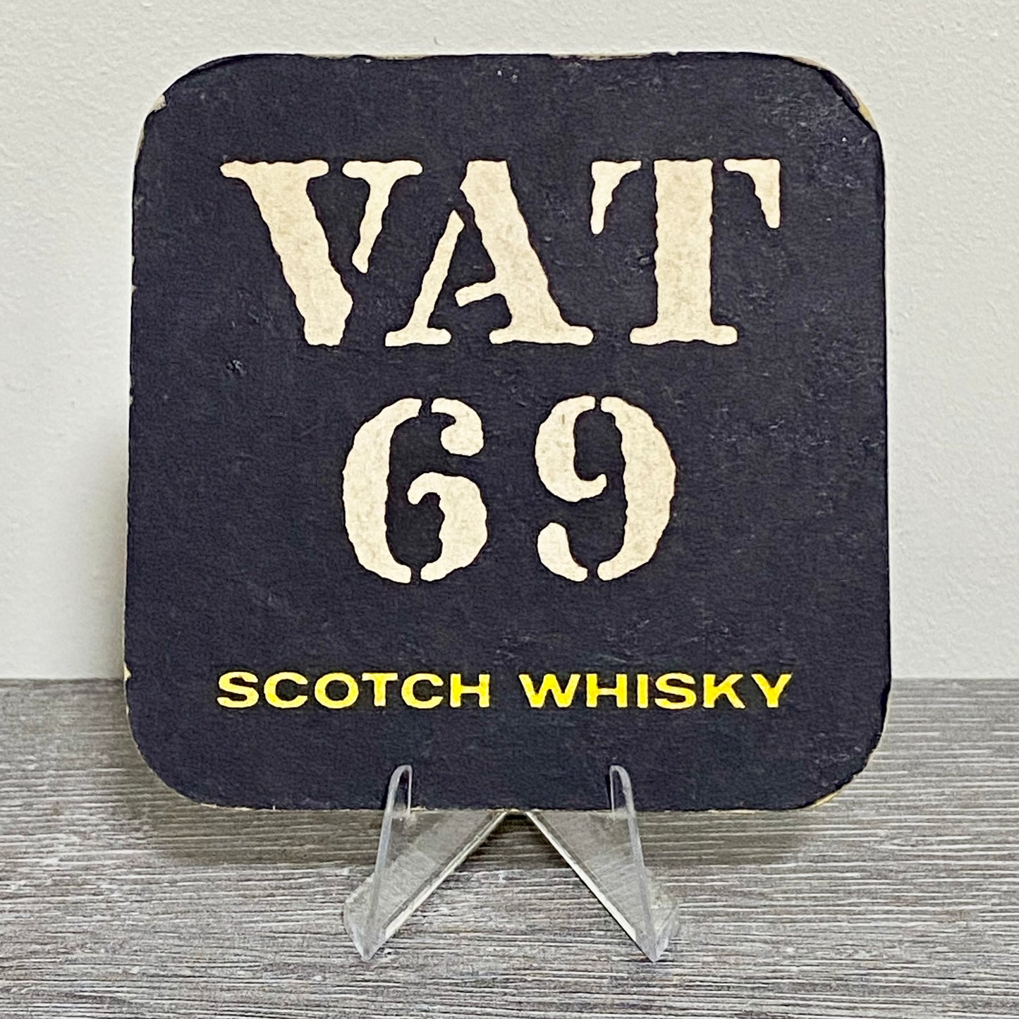 Vintage VAT 69 Scotch Whisky Drip Beer Mat Collectible 1970s Breweriana Coaster