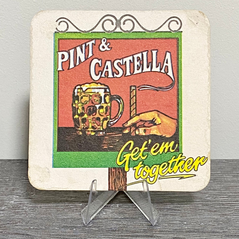 Vintage Pint & Castella The Fox & Hound Pub Partners Beer Mat Retro Bar Coaster
