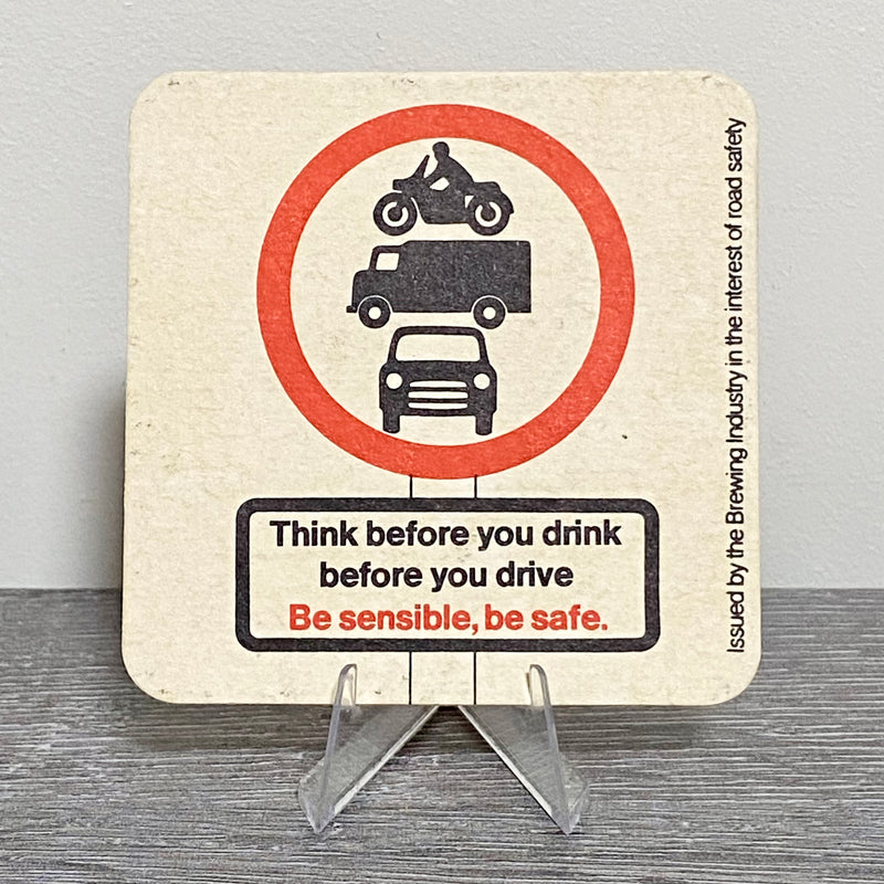 Vintage Think Before You Drink Before Drive Brewing Industry Beer Mat Coaster