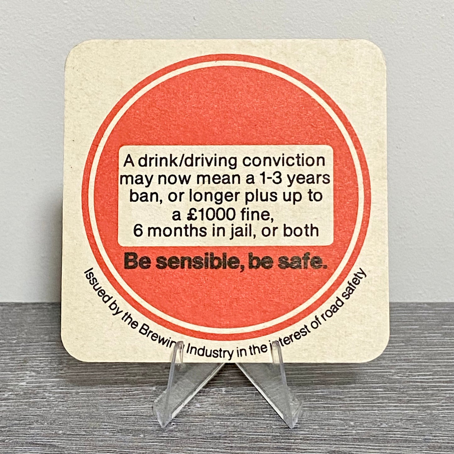 Vintage Think Before You Drink Before Drive Brewing Industry Beer Mat Coaster