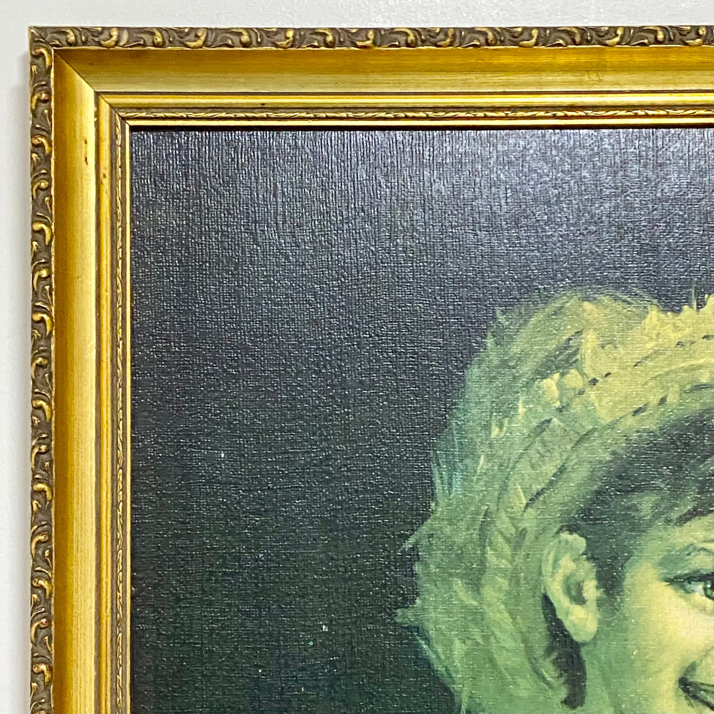 Vintage Mid Century Country Boy Print On Board Plate Signed Tovine Gilt Framed