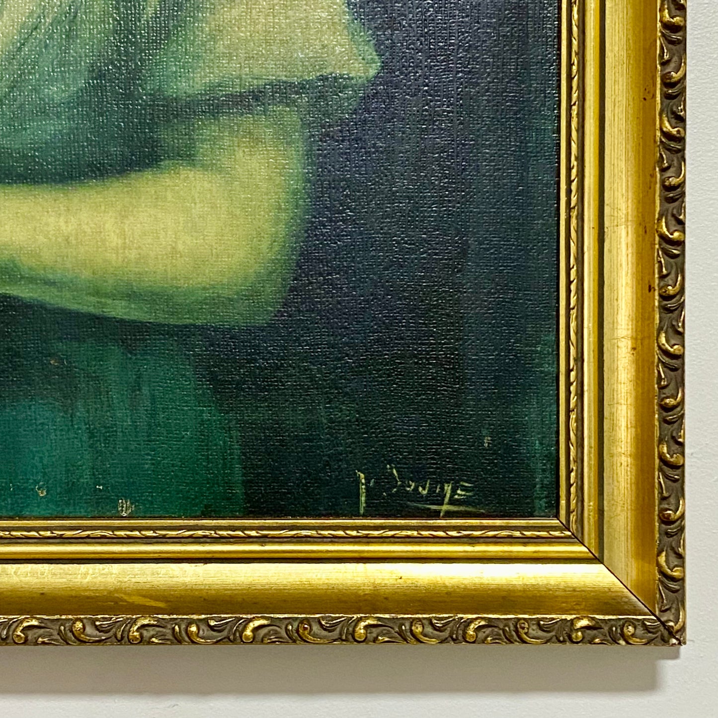 Vintage Mid Century Country Boy Print On Board Plate Signed Tovine Gilt Framed