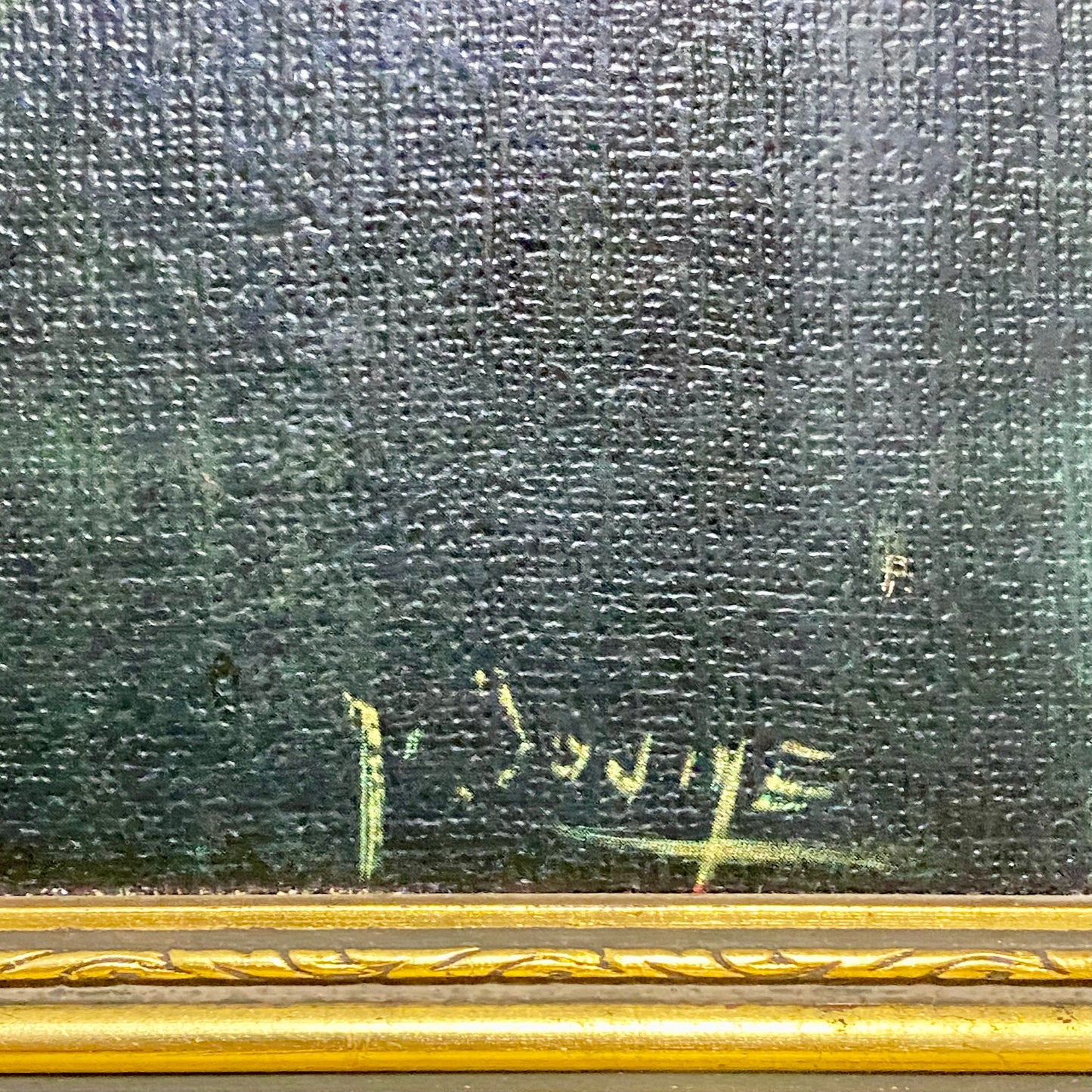 Vintage Mid Century Country Boy Print On Board Plate Signed Tovine Gilt Framed