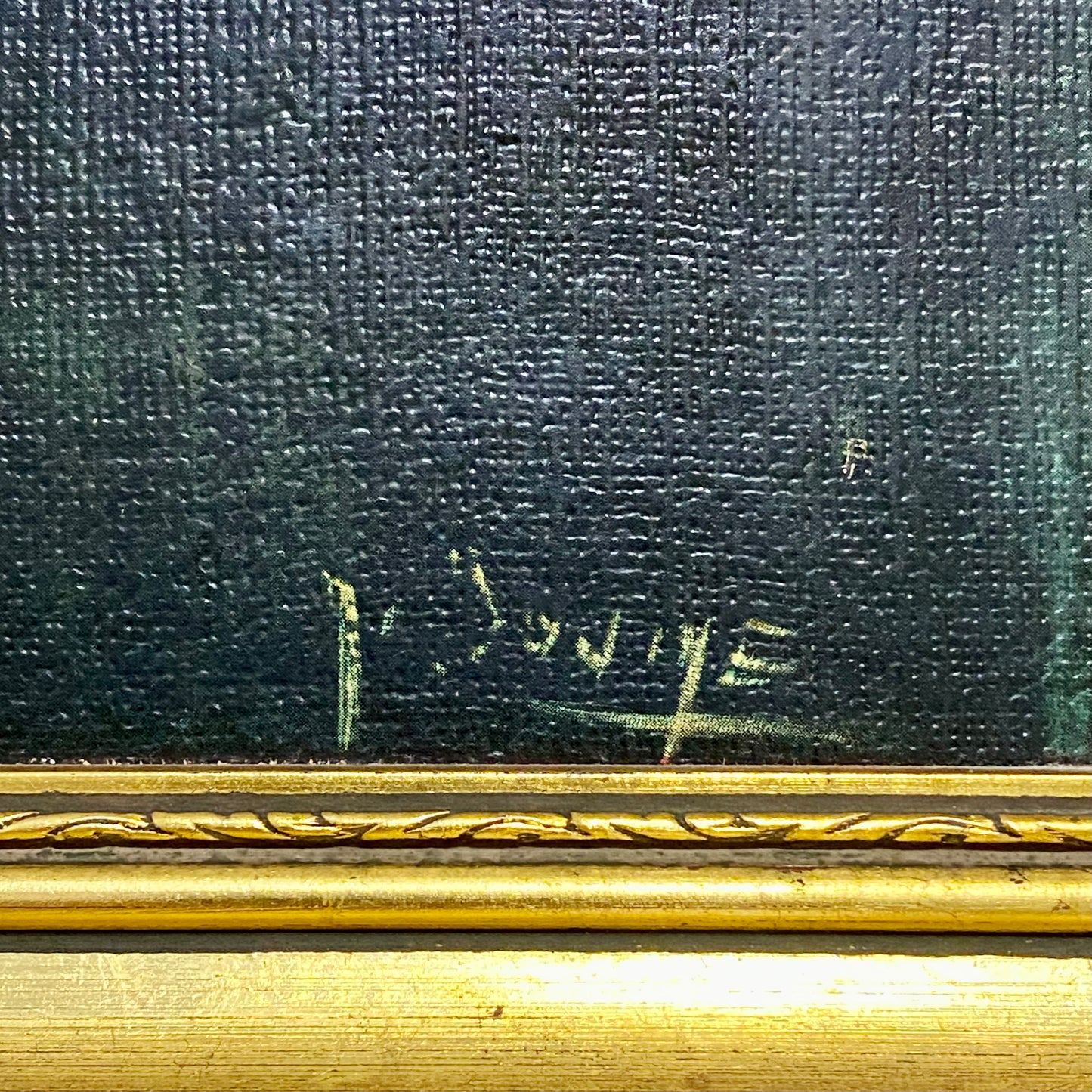 Vintage Mid Century Country Boy Print On Board Plate Signed Tovine Gilt Framed