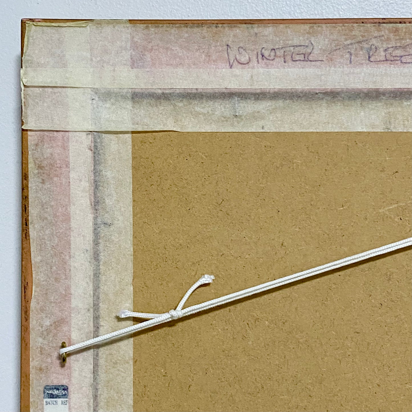 Vintage Rural Snow Field Tree Cottage Scene Painting On Board Signed Gilt Framed