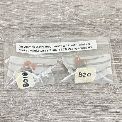 2x 28mm 24th Regiment Of Foot Painted Metal Miniatures Zulu 1879 Wargames #1