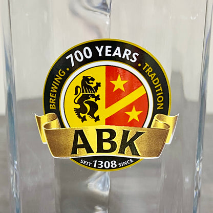 ABK Bavaria 700 Years Germany Lager Beer Glass Promo 1/2 Pint Mug With Handle