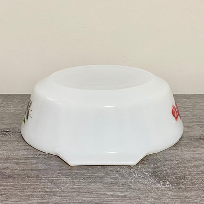 Vintage June Rose Floral Pattern Round Pyrex JAJ 7.5” Art Deco Casserole Dish