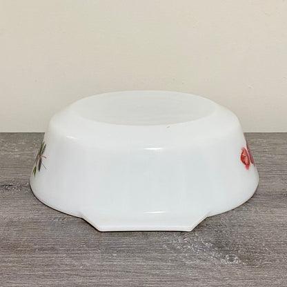 Vintage June Rose Floral Pattern Round Pyrex JAJ 7.5” Art Deco Casserole Dish