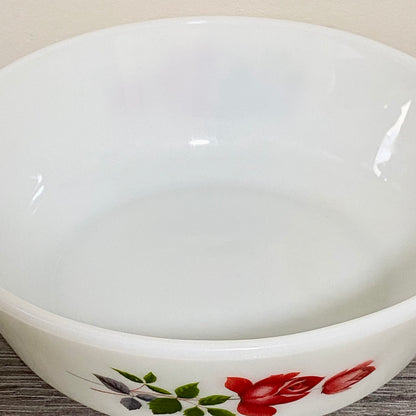 Vintage June Rose Floral Pattern Round Pyrex JAJ 7.5” Art Deco Casserole Dish