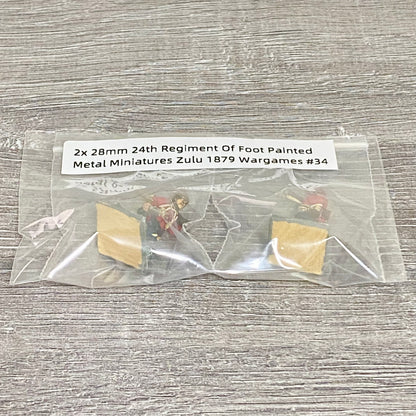 2x 28mm 24th Regiment Of Foot Painted Metal Miniatures Zulu 1879 Wargames #34