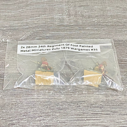 2x 28mm 24th Regiment Of Foot Painted Metal Miniatures Zulu 1879 Wargames #35