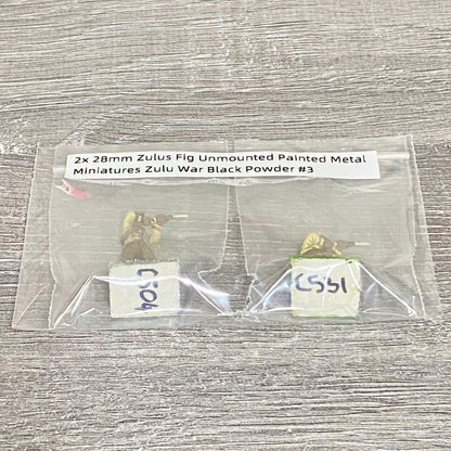 2x 28mm Zulus Fig Unmounted Painted Metal Miniatures Zulu War Black Powder #3