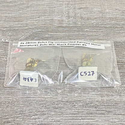 2x 28mm Zulus Fig Unmounted Painted Metal Miniatures Zulu War Black Powder #5