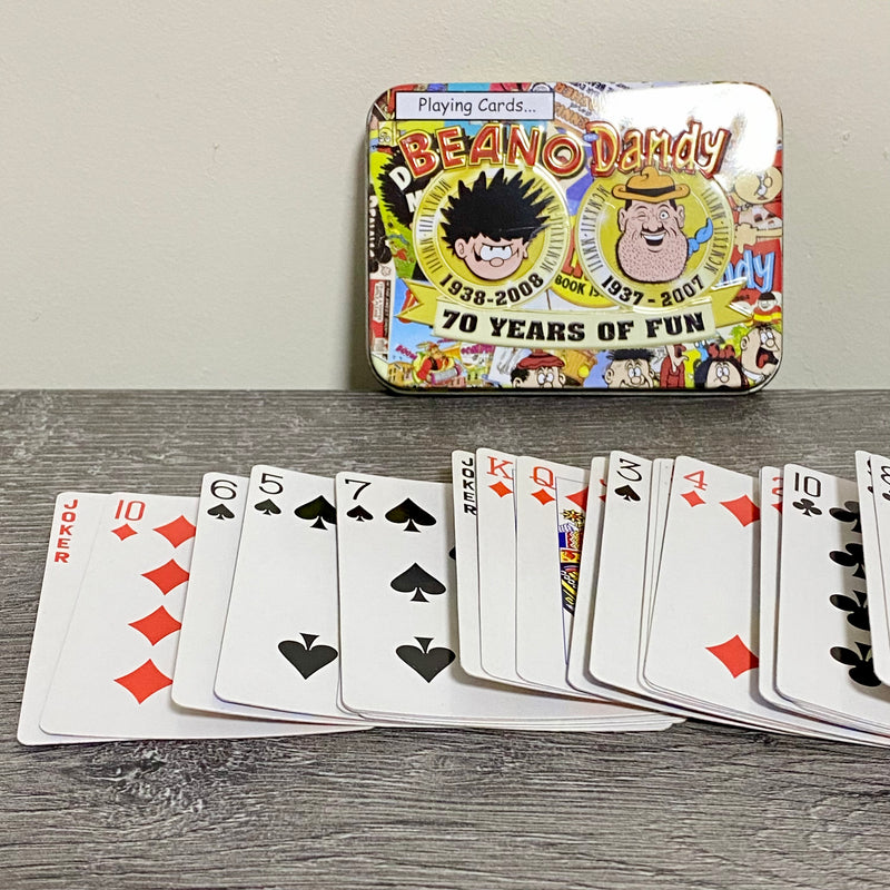 Beano & Dandy 70 Years Of Fun Playing Card Set In Metal Tin 52 Cards Incomplete