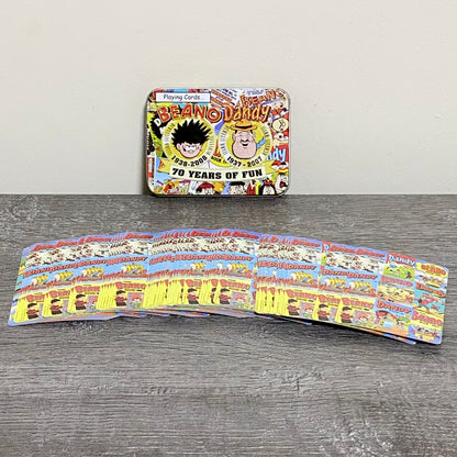 Beano & Dandy 70 Years Of Fun Playing Card Set In Metal Tin 52 Cards Incomplete